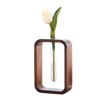 Elegant Homeware Style Furnishings Wood Vase Decoration